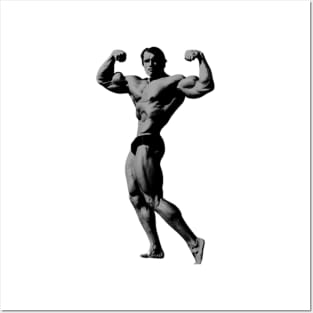 Arnold double biceps pose Posters and Art